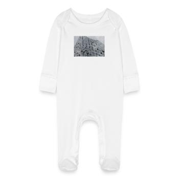 Elbphilharmonie with window cleaners - Baby Organic Sleepsuit with Scratch Mitts - white - Front
