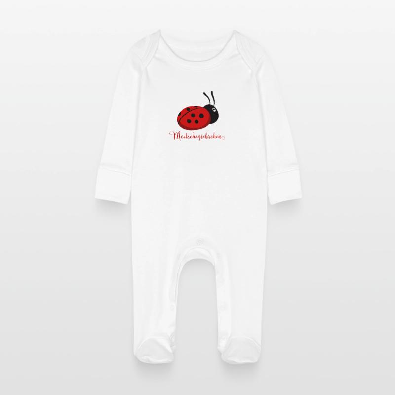 Modschegiebchen Marienkäfer Sächsisch Geschenkidee Baby Bio-Schlafanzug mit Kratzhandschuhen