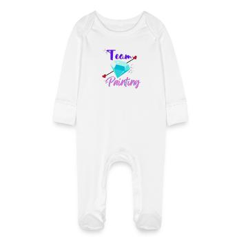 Team Diamond Painting - Baby Organic Sleepsuit with Scratch Mitts - white - Front