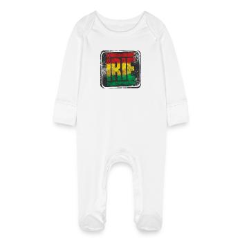 Design rasta authentique avec dégradé - Grenouillère bio avec gants Bébé - blanc - Devant