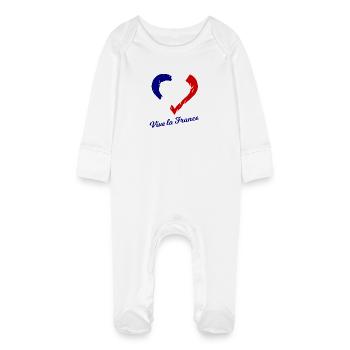 Vive la France - Grenouillère bio avec gants Bébé - blanc - Devant