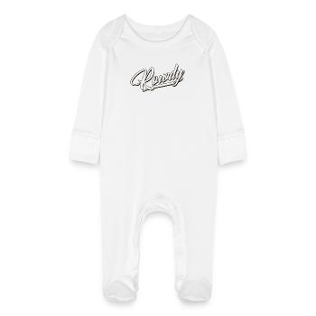 rowdy rüpel bandit gang dieb chaot bengel sohn - Grenouillère bio avec gants Bébé - blanc - Devant