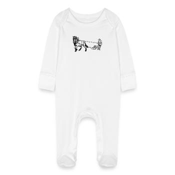 Holzrücker avec cheval - Grenouillère bio avec gants Bébé - blanc - Devant