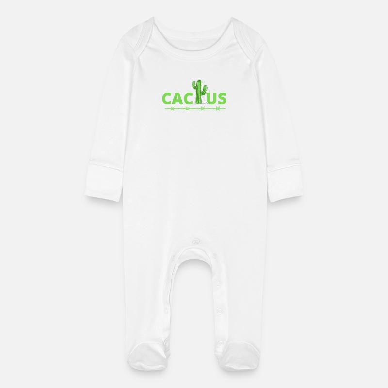cactus, cactus humour - Grenouillère bio avec gants Bébé - blanc