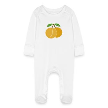 Mirabelle plum - Baby Organic Sleepsuit with Scratch Mitts - white - Front