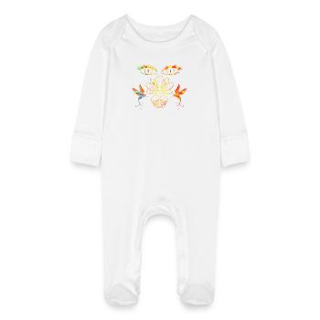Visage zen - Grenouillère bio avec gants Bébé - blanc - Devant
