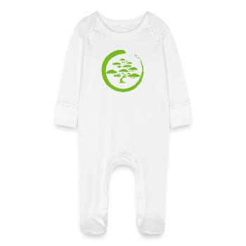 Arbre du Japon vert - Grenouillère bio avec gants Bébé - blanc - Devant