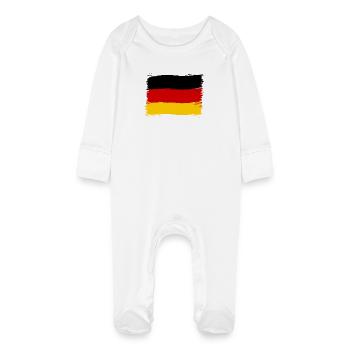 Allemagne couleurs noir rouge or - Grenouillère bio avec gants Bébé - blanc - Devant