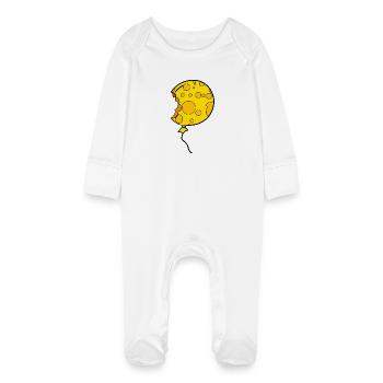 Ballon fromage - Grenouillère bio avec gants Bébé - blanc - Devant