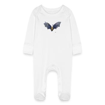 Bat - Baby Organic Sleepsuit with Scratch Mitts - white - Front