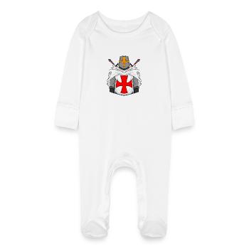 Croix de l’épée des Templiers - Grenouillère bio avec gants Bébé - blanc - Devant