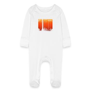 Pente de la skyline de San Francisco - Grenouillère bio avec gants Bébé - blanc - Devant