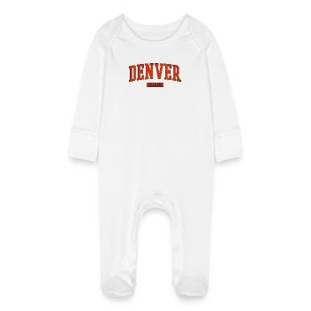 Denver Colorado Arch Emblem - Baby Bio-Schlafanzug mit Kratzhandschuhen - Weiß - Vorne