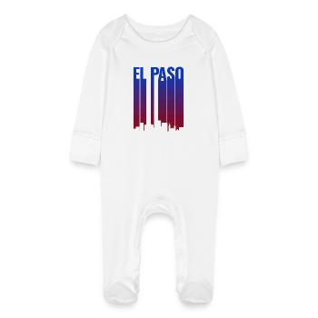 El Paso Skyline Gradient - Baby Bio-Schlafanzug mit Kratzhandschuhen - Weiß - Vorne