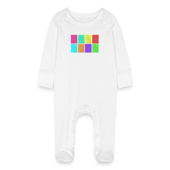 Chanteur de Rock en Pop Art - Grenouillère bio avec gants Bébé - blanc - Devant