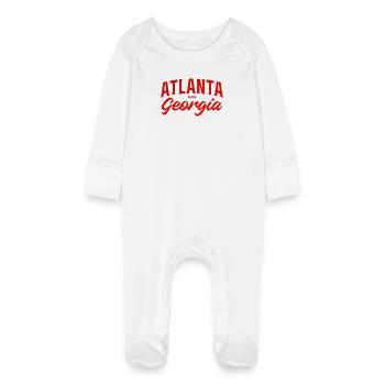 Logo d’écriture d’Atlanta Georgia - Grenouillère bio avec gants Bébé - blanc - Devant