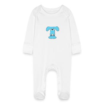 T - Grenouillère bio avec gants Bébé - blanc - Devant