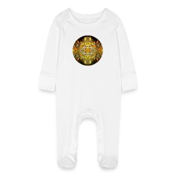 Nature Mandala Éponge Sous-marine - Grenouillère bio avec gants Bébé - blanc - Devant