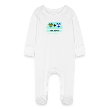 Israël et Suède 100% parfait / cadeau - Grenouillère bio avec gants Bébé - blanc - Devant