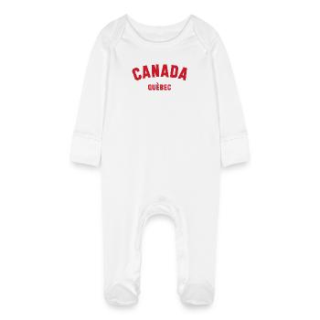 QUEBEC, Canada Kanada - Baby Organic Sleepsuit with Scratch Mitts - white - Front
