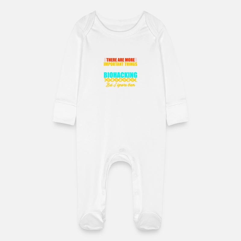 Design Biohacker - Grenouillère bio avec gants Bébé - blanc