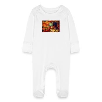 Vivid Dream VR Odyssey - Baby Organic Sleepsuit with Scratch Mitts - white - Front