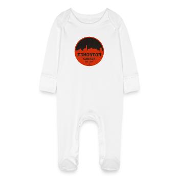 Cercle rétro Edmonton Skyline - Grenouillère bio avec gants Bébé - blanc - Devant
