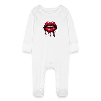 Lèvres - Grenouillère bio avec gants Bébé - blanc - Devant