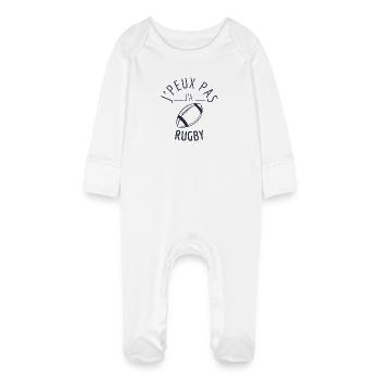 j peux pas j ai rugby - Grenouillère bio avec gants Bébé - blanc - Devant