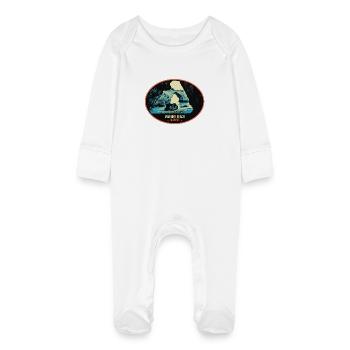 Sea cave in the Algarve explore the hidden beauty - Baby Organic Sleepsuit with Scratch Mitts - white - Front