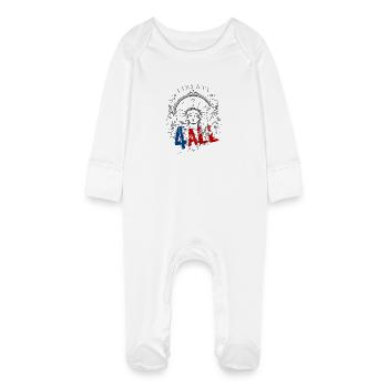 4 juillet - Jour de l’indépendance. Aimez-vous la liberté? - Grenouillère bio avec gants Bébé - blanc - Devant