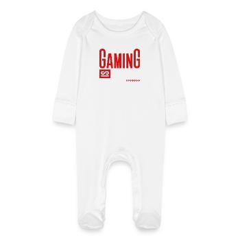 GAMING IS THERAPY - Baby Organic Sleepsuit with Scratch Mitts - white - Front