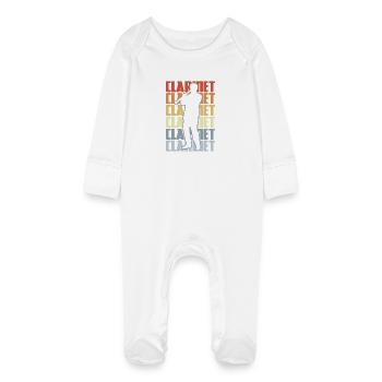 Vintage clarinet - Baby Organic Sleepsuit with Scratch Mitts - white - Front