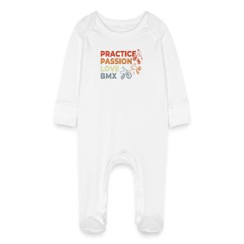 BMX Motivation - Grenouillère bio avec gants Bébé - blanc - Devant
