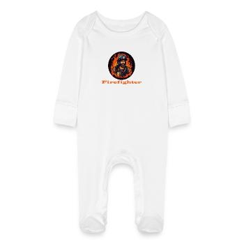 Firefighter - Baby Bio-Schlafanzug mit Kratzhandschuhen - Weiß - Vorne