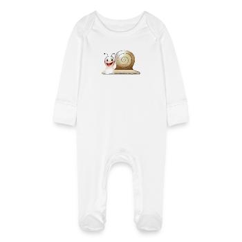 Susi Schneck répand la bonne humeur - Grenouillère bio avec gants Bébé - blanc - Devant