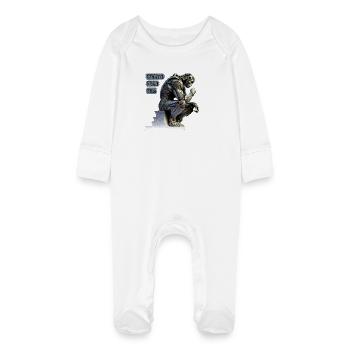 Cogito 02 – Cyborg-Denker Cogito Ergo Sum - Baby Bio-Schlafanzug mit Kratzhandschuhen - Weiß - Vorne