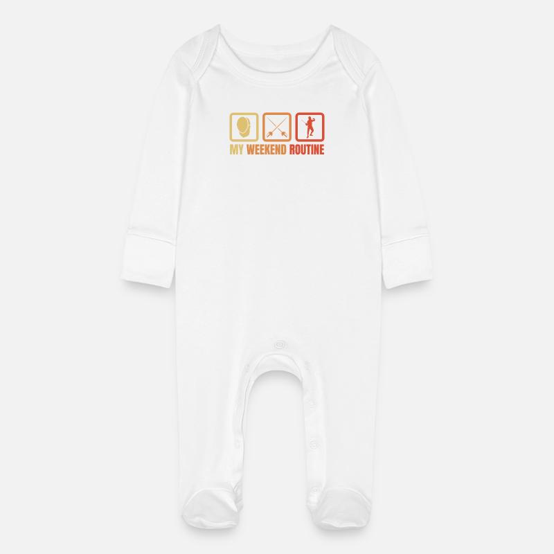 Week-end d’escrime - Grenouillère bio avec gants Bébé - blanc