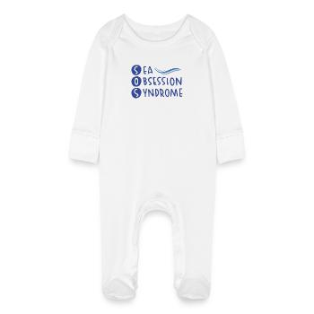 Humour Bien-être Mer - Grenouillère bio avec gants Bébé - blanc - Devant