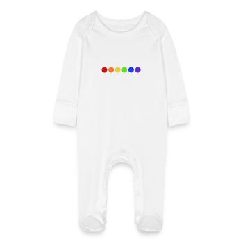 Roues de couleur arc-en-ciel - Grenouillère bio avec gants Bébé - blanc - Devant