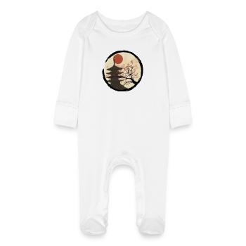 Kyoto in bloom - Baby Bio-Schlafanzug mit Kratzhandschuhen - Weiß - Vorne