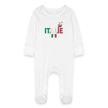 Italie - Grenouillère bio avec gants Bébé - blanc - Devant