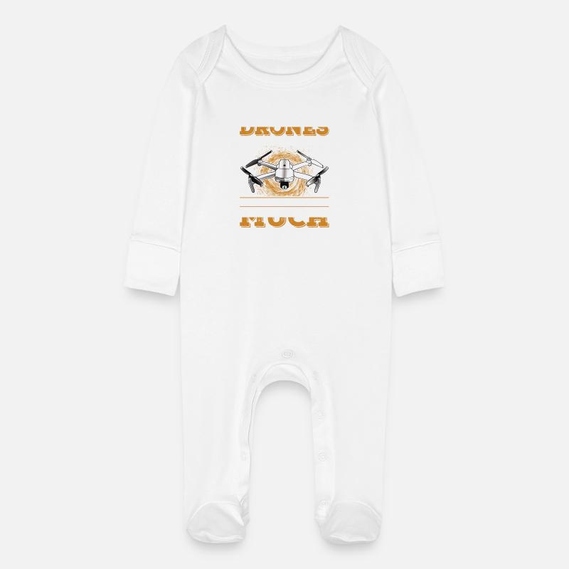 Drone Joy – Tu n’es pas si à moi - Grenouillère bio avec gants Bébé - blanc