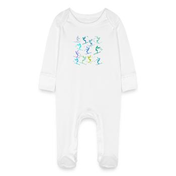BEGINNERS SKIING SKI SLOPES - Baby Organic Sleepsuit with Scratch Mitts - white - Front