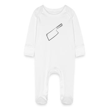 Cleaver Drawing - Baby Organic Sleepsuit with Scratch Mitts - white - Front