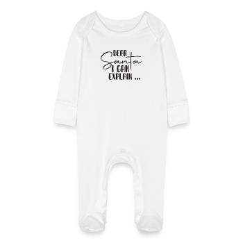 Cher Père Noël, je peux vous expliquer - Grenouillère bio avec gants Bébé - blanc - Devant
