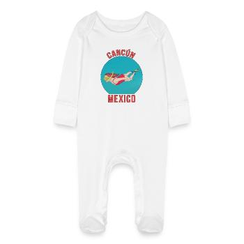 Cancún, Quintana Roo, Mexique - Grenouillère bio avec gants Bébé - blanc - Devant