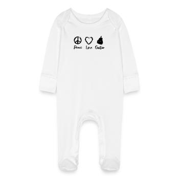 Gitarren Liebe - Baby Bio-Schlafanzug mit Kratzhandschuhen - Weiß - Vorne