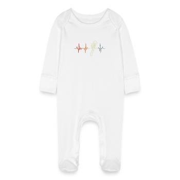 Pipe Wrench Heart Palpitations - Baby Organic Sleepsuit with Scratch Mitts - white - Front