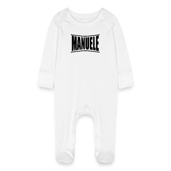 t-shirt Manuele t-shirt gift idea - Baby Organic Sleepsuit with Scratch Mitts - white - Front